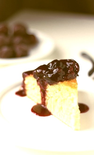Olive Oil Cake with Cherry Topping