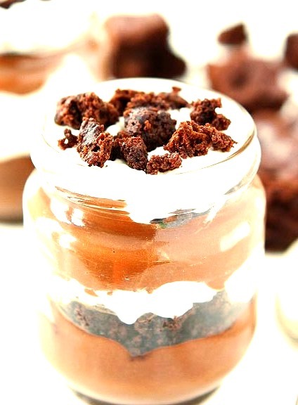 Chocolate Mousse Brownie Trifles