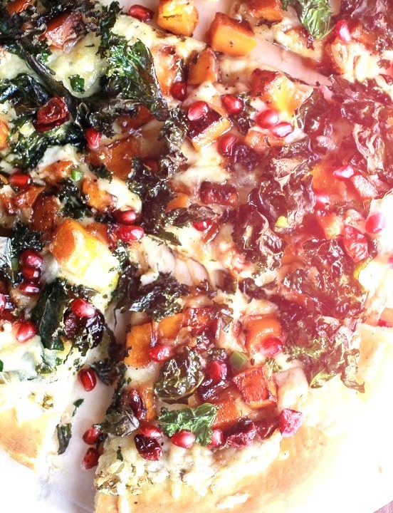 Caramelized Butternut, Kale and Fontina Pizza